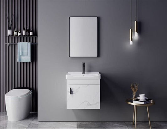 Mueble de Baño de Pared, Mármol Blanco